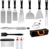 Stainless Steel Home Outdoor Barbecue Tool BBQ Aluminum Box Barbecue Shovel 4