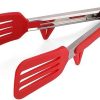 TEMKIN 1pc Heat Resistant Kitchen Food Tongs Silicone Stainless Steel S Bread Tongs Serving Tongs BBQ Tools Accessories Tongs