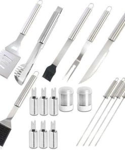 JHUS 18PCS Grill Tool Set- 18 Piece Stainless Steel Barbecue Grilling Accessories Griddle Accessories Grilling Accessories Grill Brush BBQ Accessories Smoker Grill Kitchen Set Grill Accessories 2