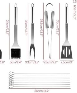 BBQ Grill Accessories,20PCS Camping BBQ Grill Accessories Kit Stainless Steel BBQ Tools for Christmas Birthday Presents – Grill Utensils Set Ideal Grilling Gifts for Men Dad Women 2