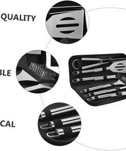 BBQ Accessories for Grilling 7pc Stainless Steel Grill Tools Set Food Clip Clamp Portable Barbecue Kit Outdoor Cooking Tools 2