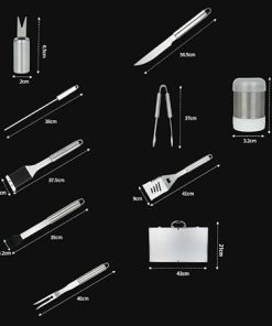 SEFAX 19Pcs Stainless Steel Grill Accessories, Portable Complete BBQ Tools Set for Men, Professional Grill Tools Set for Camping/Backyard Barbecue 2
