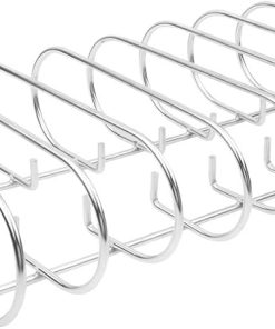 BBQ Rib Racks for Smoker and Grilling Roasting Rack 100% 304 Stainless Steel Food Grade,Holds 7 Ribs Rack for Grilling & Barbecuing for Large&XLarge Big Green Egg,Kamado Joe Classic,Big Joe