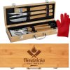 Makerflo 11 Pcs BBQ Grill Accessories Set Barbecue Maple Wood Toolbox Stainless Steel Grill Utensils | Camping Grilling Rust Free Portable Kit Ideal for Craft- Laser Engraving Epoxy, UV DTF, Vinyl 4
