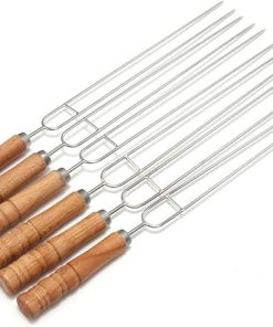 JSEIAJB Outdoor Barbecue Fork Stainless Steel Skewer Fork Barbecue Tool Set 2