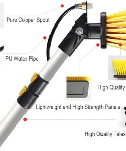 Water Fed Brush, Solar Panel Cleaning Brush and Pole Water Feed Multi Angle, Solar Cleaning Tools for Glass Cleaning, Photovoltaic Cleaner, Glass Cleaning Brush, Solar Panel Cleaning. 2