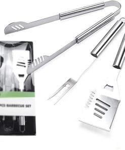 MaGiLL BBQ Tool Set 3pc Grill Accessories with Spatula, Fork, Clamp – Gifts for Dad Durable, Stainless Steel Grill Tools 2