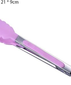 Mini Tongs Silicone Food Tong Stainless Steel Kitchen Tongs Silicone Non-Slip Cooking Clip Clamp BBQ Salad Tools Grill Kitchen Accessories Tongs 2