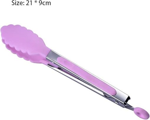 Mini Tongs Silicone Food Tong Stainless Steel Kitchen Tongs Silicone Non-Slip Cooking Clip Clamp BBQ Salad Tools Grill Kitchen Accessories Tongs - Image 2