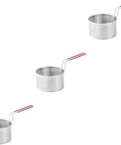 KESYOO 3pcs Metal Charcoal Burning Tool Camping Baskets Charcoal Burner Basket Coal Starter Charcoal Rack Grill Basket Bucket Folding Outdoor Grilling for Cooking Stainless Steel Silver
