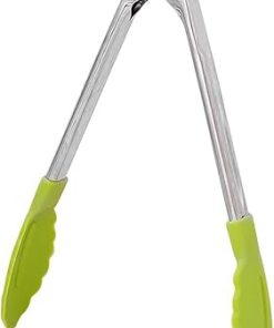Catering tongs Bag Clips for Food Silicone Stainless Steel Food Tongs For Kitchen Non-slip Cooking Tongs Barbecue Kitchen Tools Red, Green And Black Size: 3.5 * 18cm(Green) 2