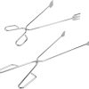 2Pcs Extended Charcoal Clamp Thickened Tongs for Outdoor Grilling Ergonomic Non Slip Handle Utensil for Charcoal Fire Pits and Grills