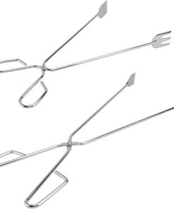 2Pcs Extended Charcoal Clamp Thickened Tongs for Outdoor Grilling Ergonomic Non Slip Handle Utensil for Charcoal Fire Pits and Grills