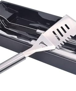 MaGiLL BBQ Tool Set 3pc Grill Accessories with Spatula, Fork, Clamp - Gifts for Dad Durable, Stainless Steel Grill Tools
