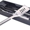 Grill Tool Set,Generic 3PCS BBQ Grill Cooking Utensils Tool – Stainless Steel BBQ Tools Grill Tools Set w/Aluminum Carrying Case for Backyard/Beach Barbecue Camping Picnics Outdoor Activities 3