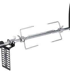 BBQ Rotisserie Kit Universal Grill Rotisserie Stainless Steel Universal Grill Spit Barbecue Accessories with Electric Motor and Handle for Picnic Camping Camp Fires 2