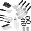 BBQ Grill Accessories, 20 Pcs Griddle Accessories Kit with Griddle Spatula, Scraper and Egg Rings, Stainless Steel Griddle Tools Set for Outdoor BBQ and Camping