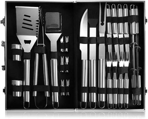 MaGiLL Outdoor BBQ Stainless Steel BBQ Tools Accessories Aluminum Box BBQ Tools Kit