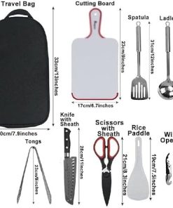 9PCS BBQ Grill Tools Set with Extra Thick Stainless Steel Spatula, Fork, Complete Barbecue Accessories Kit with Portable Bag – Perfect Grill Gifts for Men 2