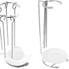 Hemoton 4sets Stainless Steel Bbq Rack Hanging Racks for Kebab Skewers with Drip Plates Durable and Practical Grill Food Hangers for Outdoor Cooking Present