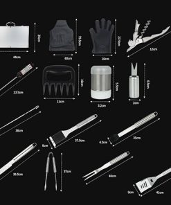32PCS BBQ Tools Set Grill Accessories for Outdoor Grill Utensils Stainless Steel Grilling Tools Set for Father’s Day Birthday Presents, Barbecue Accessories Kit Ideal Grilling Gifts for Men Dad 2