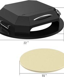 onlyfire Grill Top Pizza Oven Kit for Weber and Most 22 Inch Charcoal Kettle Grill – Pizza Grilling Tool Sets Including Pizza Chamber and Pizza Stone 2