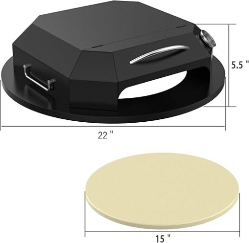 onlyfire Grill Top Pizza Oven Kit for Weber and Most 22 Inch Charcoal Kettle Grill - Pizza Grilling Tool Sets Including Pizza Chamber and Pizza Stone - Image 2