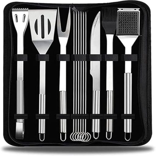 BBQ Grill Accessories Set, 12 PCS Stainless Steel Tools Set with Storage Case, Grilling Utensils for Camping, Backyard