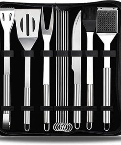 12 PCS BBQ Grill Accessories Set, Stainless Steel BBQ Tools Kit for Men, Women, Camping & Backyard Barbecue