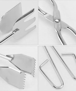 2Pcs Extended Charcoal Clamp Heavy Duty Tongs Sturdy Firewood Tong for Outdoor Grilling Long Handle Grill Accessory for Charcoal and Firewood 2