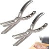BBQ Rib Skinner Tool, Stainless Steel Rib Membrane Remover Tools, Rib Prep Pro, Professional Boning Tongs Boning Knife Set for Perfect Ribs, Ergonomic Handle Precise Cutting for BBQ Enthusiast(3pcs) 4