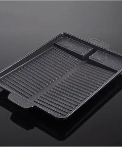 BBQ BBQ Grill Pan Plate 32 X 26cm Portable Non-Stick Coating Butane Gas Stove Cooker Plate Rectangle Barbecue Plate Accessories 2