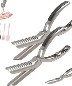 Rib Prep Pro Stainless Steel Rib Membrane Remover Tool, Pit Boss Rib Prep Tool with Clips&Brush, Ergonomic Design Rib Prep Tool for Pork Beef, Easy Membrane Removal,Dishwasher Safe BBQ Accessory (2)