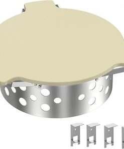 Skyflame Charcoal Heat Controller for 22” Kettle Grills, Stainless Steel BBQ Smoking Gilling Kit with Ceramic Heat Deflector Plate - U.S. Design Patent, Turns Your Charcoal Grill Into a Smoker