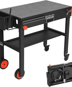 Portable Outdoor Grill Table, Blackstone Stand for 22 Or 17 Inch Griddle, Movable Stand with Wheels, Grill Cart for Blackstone Griddle, Ninja
