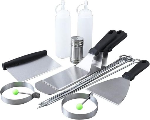 MaGiLL Griddle Accessories Kit of 17 Stainless Steel Grill Spatula Kit Professional BBQ Grill Tools Set with Spatula Scraper