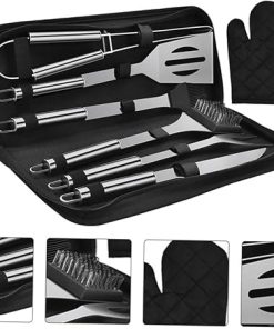 BESPORTBLE Grill Accessory Kit 7pcs BBQ Tools Set Stainless Steel Barbecue Grill Set Food Clamp Outdoor Cooking Tools 2