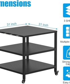 Grill Cooking Pot & Combo Crisper Basket & Outdoor Grill Cart for Ninja Foodi FG551/DG551 Smart XL Indoor Grill Accessories, Non-Stick Air Frying Basket & 31x31x33 Inch Pizza Oven Table 2