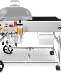 Grill Table for Weber 18" & 22" Original Kettle,Kettle Grill Cart,Outdoor Prep Table for Weber Original Kettle,Jumbo Joe,Master-Touch Charcoal Grill,Performer Charcoal Grill Accessories
