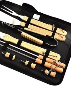 10pcs Heavy Duty BBQ Tools Gift Set, Stainless Steel Grill Utensils, Grilling Accessories BBQ Grill Tools Set with Handle, for Gourmets, Barbecue Fans, Cooks an