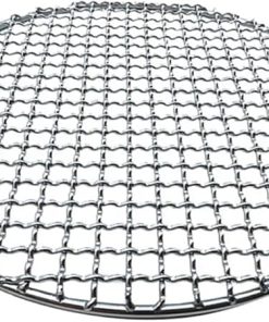 BBQ Stainless Steel Round BBQ Grill Roast Mesh Net Non-Stick Barbecue Baking Pan Accessories(30cm)