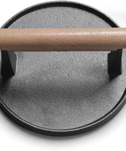 Cast Iron Grill Press with Handle High-Performance Burger Press Round Steak Weights for Bacon Burger Panini Grill Accessories