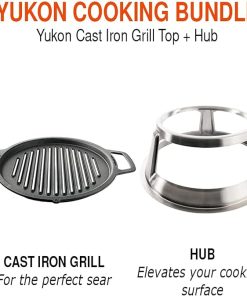 Solo Stove Yukon Grill Top and Hub, Cast Iron Cooktop with Stainless steel Hub for 8”Elevation, Addition for Yukon Fire Pit, Weight: 21.5lbs, Diameter: 17.5″ 2