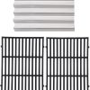 GasSaf 17.5 inch Flavorizer Bars and 19.5 inch Grill Grates Replacement for Weber 7620 7524, Genesis 300 Series E310 E320 E330 S310 S320 S330 Gas Grills with Front Control Knob (2011-2016)