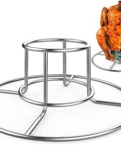 BBQ Grill Outdoor Stand Stainless Steel BBQ Roasting Holder Beer Can Rack for Indoor Outdoor Camping Picnic Grill Accessory 2