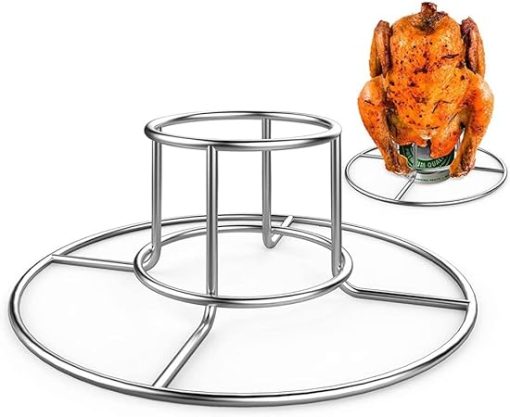 BBQ Grill Outdoor Stand Stainless Steel BBQ Roasting Holder Beer Can Rack for Indoor Outdoor Camping Picnic Grill Accessory - Image 2