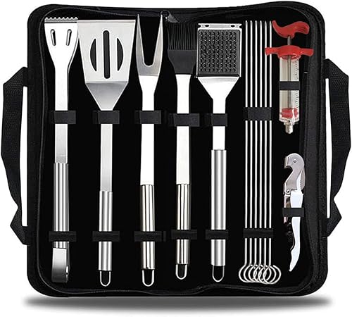 BBQ Grill Accessories, Heavy Duty BBQ Grill Tools Set,13PCS Stainless Steel Grilling Accessories Kit with Meat Injector for Camping, Kitchen, Birthday, Wedding, Holiday, Party BBQ Grill Accessories, Heavy Duty BBQ Grill Tools Set,13PCS Stainless Steel Grilling Accessories Kit with Meat Injector for Camping, Kitchen, Birthday, Wedding, Holiday, Party