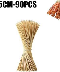 90Pcs Sticks Sturdy Disposable Barbecue Fruit Natural Wood Sticks Party Buffet Food BBQ Tools Accessories(15CM) 2