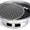 Nonstick Charcoal BBQ Grill Korean Style Camping Pit Steak Barbecue Stove Set Stainless Steel Kitchen Accessories Tool 35cm
