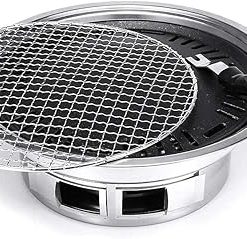 Nonstick Charcoal BBQ Grill Korean Style Camping Pit Steak Barbecue Stove Set Stainless Steel Kitchen Accessories Tool 35cm